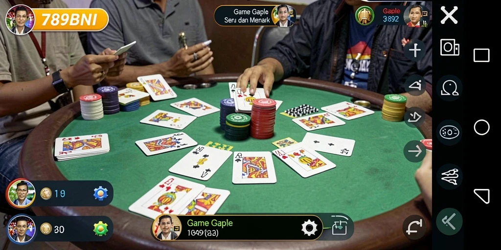 Tampilan gameplay Gaple menarik di 789BNI memberikan kesenangan.