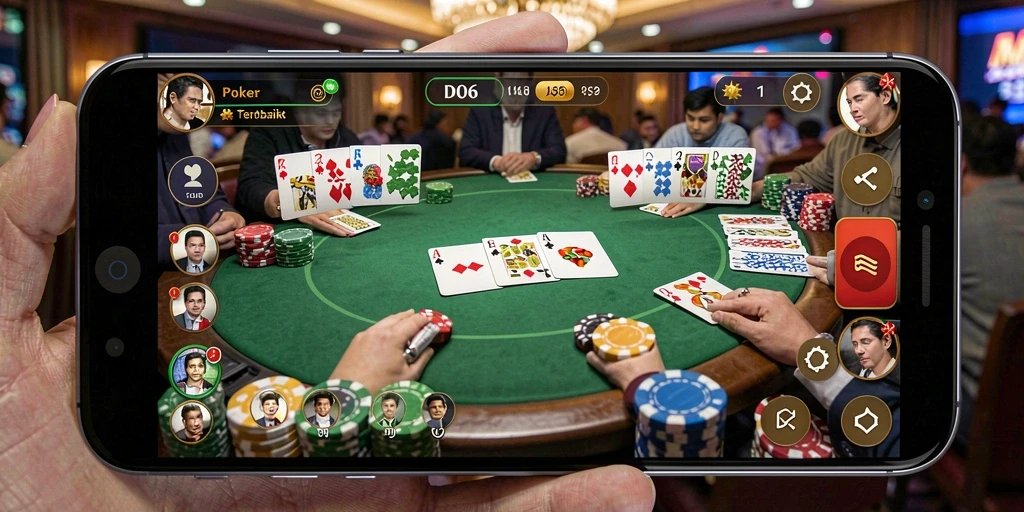 Tangkapan layar gameplay menarik di D06 saat bermain Poker.
