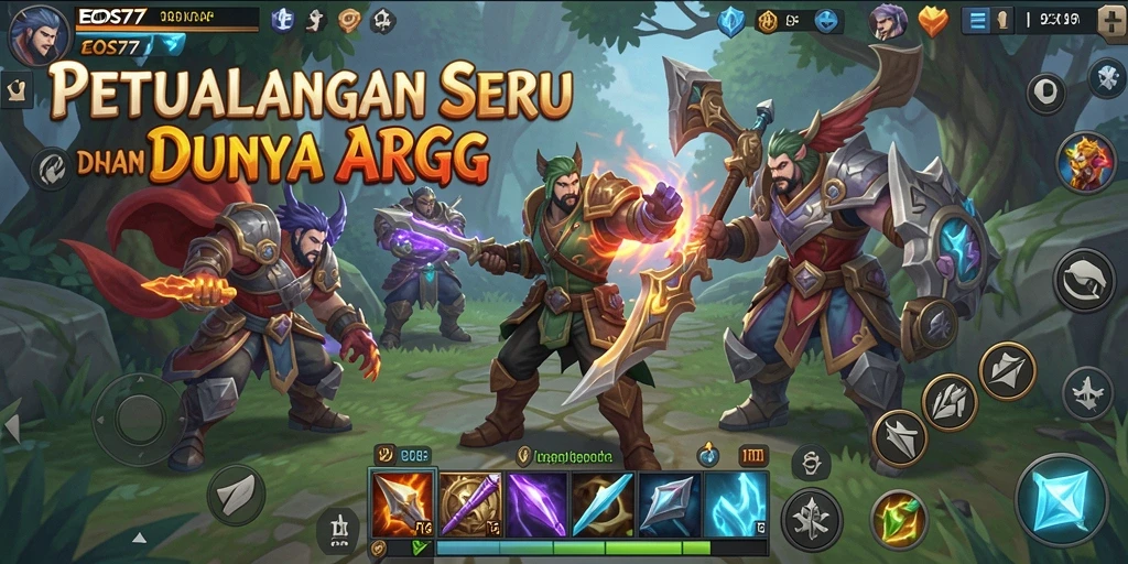 Gameplay seru dari EOS77 dengan pertempuran ARPG yang menarik.