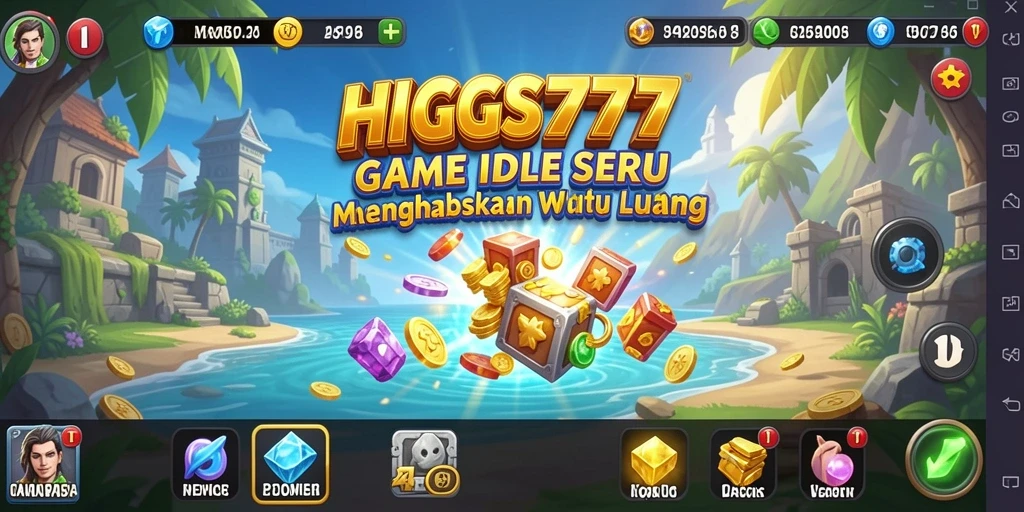 Tangkapan layar dari gameplay <strong>HIGGS777</strong> menampilkan momen santai dalam bermain.