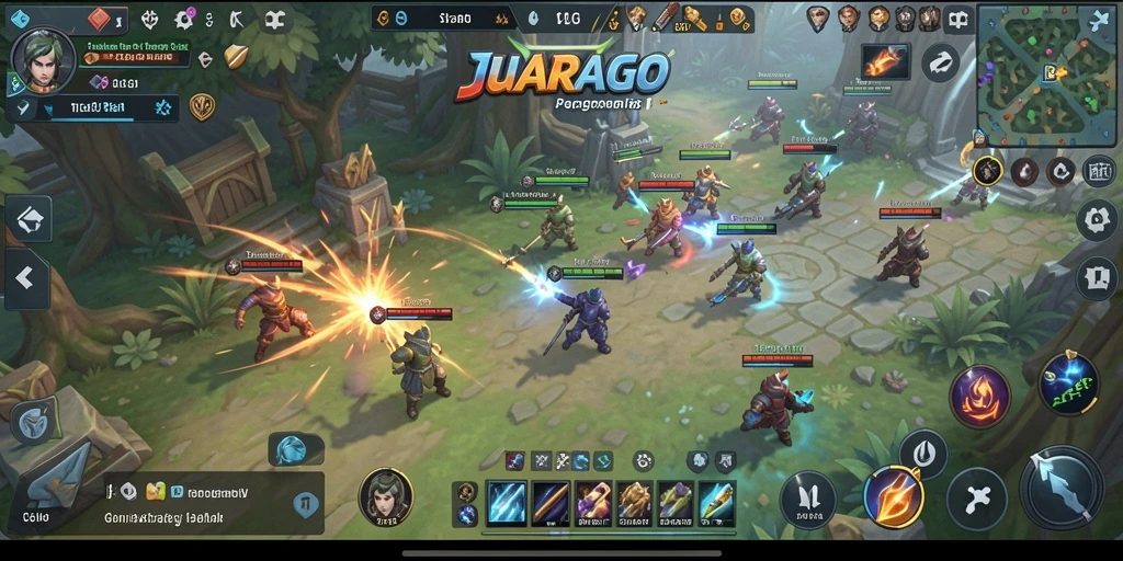 Tangkapan layar JUARAGO menampilkan momen epic dalam pertempuran SLG.