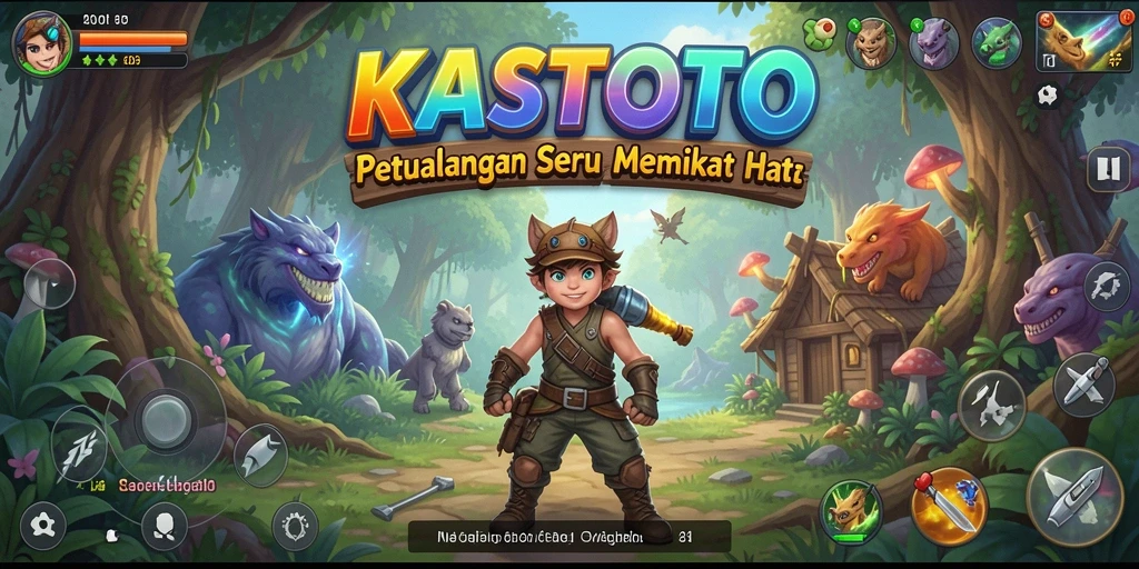 Tampilan gameplay KASTOTO yang menegangkan di dunia petualangan.