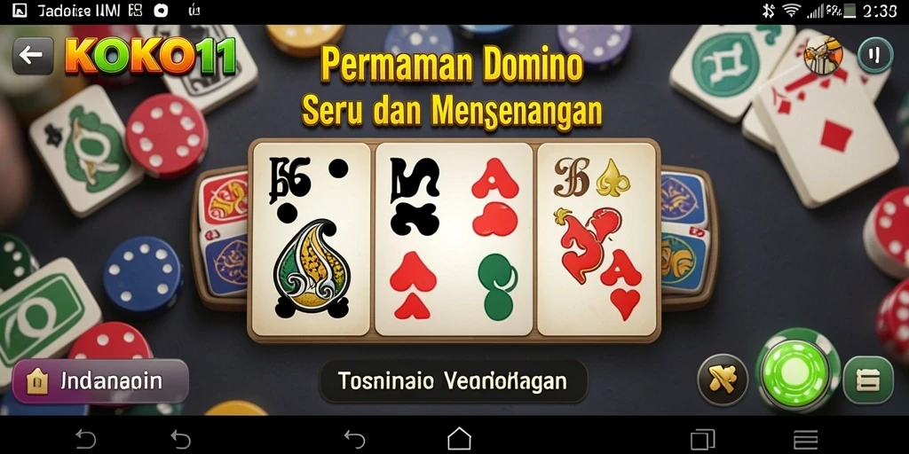 Tampilan gameplay seru KOKO11 dengan berbagai pilihan mode permainan domino.
