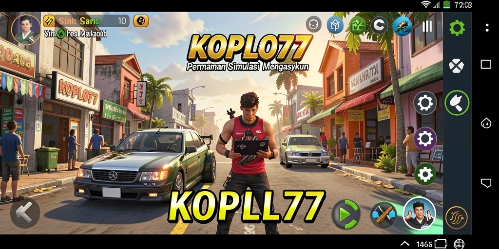 Tampilan utama KOPLO77 menampilkan gameplay simulasi yang menarik.