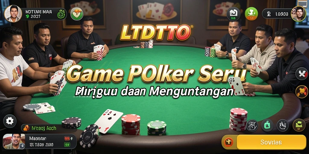 Screenshot LTDTOTO menampilkan gameplay poker yang intens dan menyenangkan.