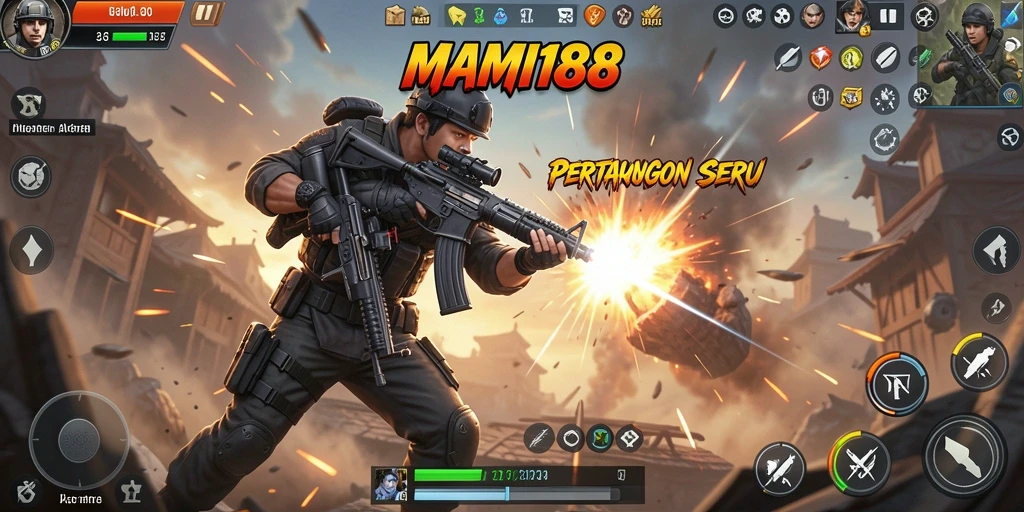 Screenshot gameplay seru dari MAMI188 yang menunjukkan aksi pertarungan.