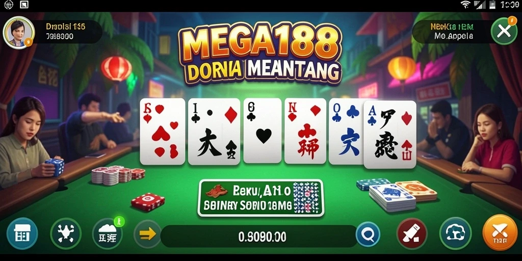 Tampilan gameplay MEGA188 dengan aksi domino seru.