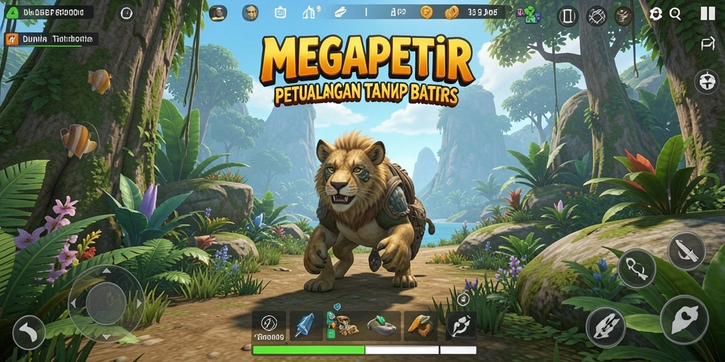 Tampilan gameplay <strong>MEGAPETIR</strong> yang memukau dengan eksplorasi tak terbatas.