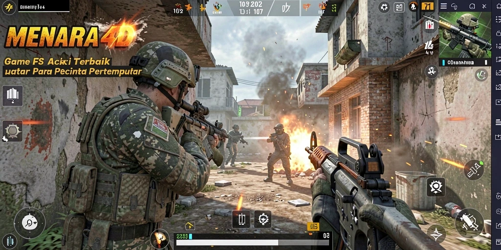 Tampilan aksi mendebarkan di MENARA4D dengan gameplay seru.