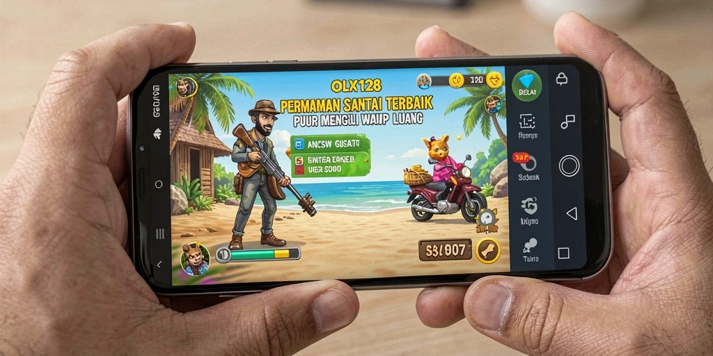 Screenshot permainan OLX128 menampilkan gameplay santai dan menyenangkan.