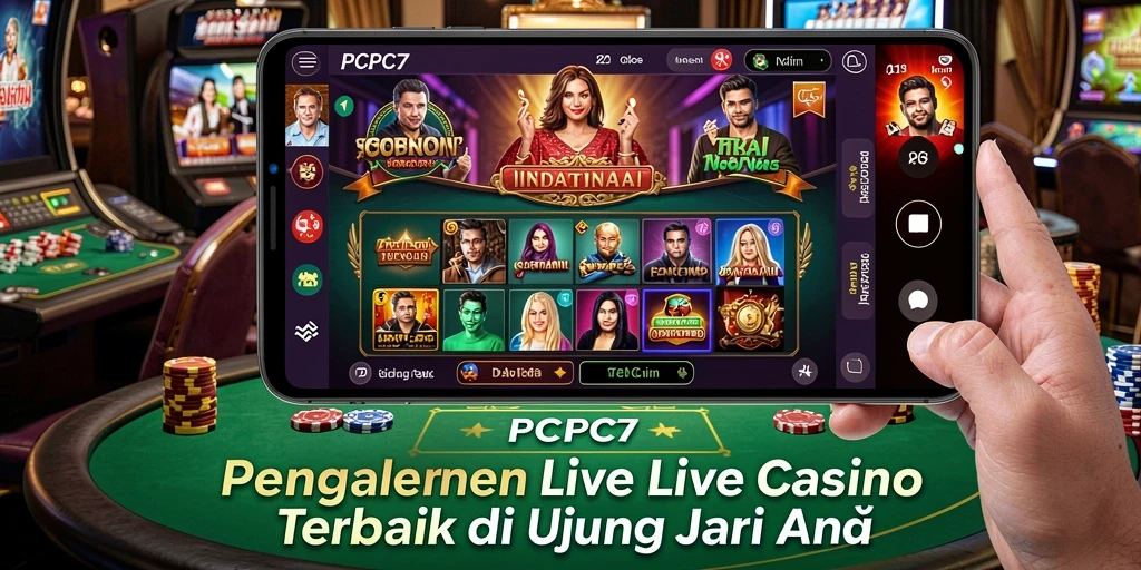Tampilan gameplay Live Casino yang mendebarkan di PCPC7.