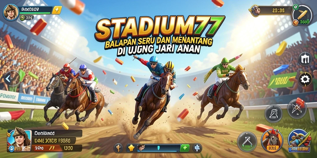 Tampilan menarik dari gameplay balapan seru di STADIUM77.