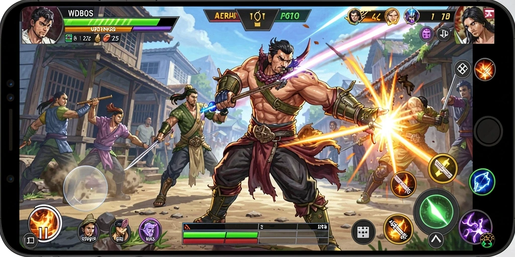 Tampilan gameplay WDBOS yang penuh aksi dan grafis menakjubkan.